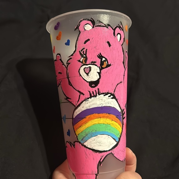 Hand painted care bear rainbow theme - Picture 4 of 5